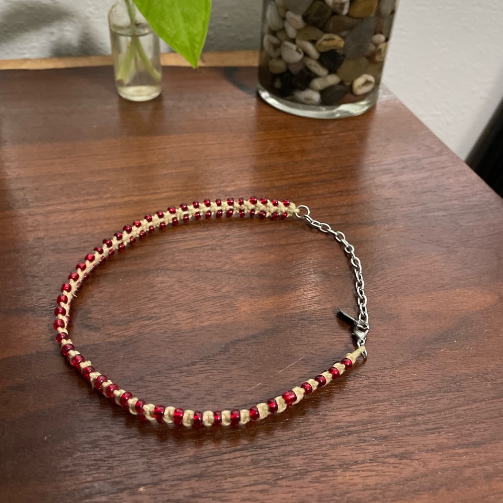 Panama Jack Red Beaded Choker